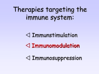 Therapies targeting the immune system: