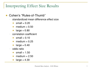 Interpreting Effect Size Results