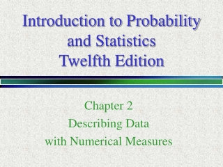 Introduction to Probability  and Statistics Twelfth Edition