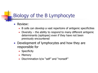 Biology of the B Lymphocyte