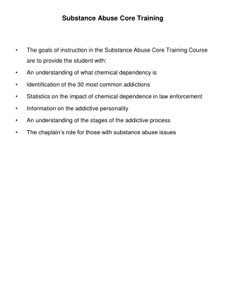 Substance Abuse Core Training