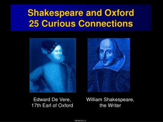 Shakespeare and Oxford: 25 Curious Connections