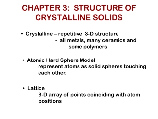 CHAPTER 3:  STRUCTURE OF CRYSTALLINE SOLIDS