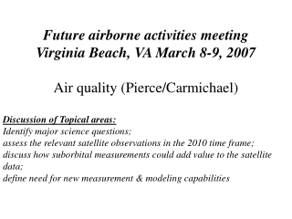 Future airborne activities meeting  Virginia Beach, VA March 8-9, 2007