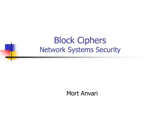 Block Ciphers Network Systems Security