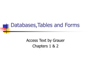 Databases,Tables and Forms