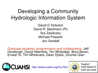 Developing a Community Hydrologic Information System