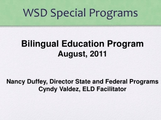 WSD Special Programs