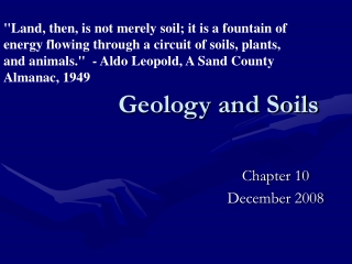 Geology and Soils