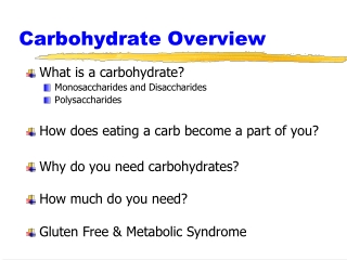 Carbohydrate Overview