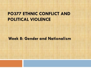 PO377 Ethnic Conflict and Political Violence