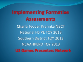 Implementing Formative Assessments