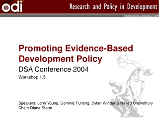 Promoting Evidence-Based Development Policy