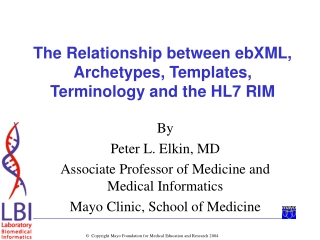 The Relationship between ebXML, Archetypes, Templates, Terminology and the HL7 RIM