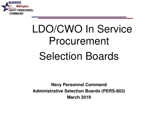 LDO/CWO In Service Procurement  Selection Boards Navy Personnel Command