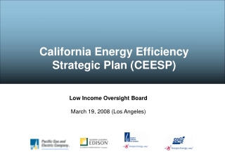 California Energy Efficiency Strategic Plan (CEESP)