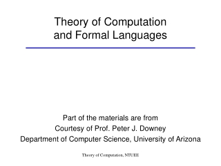 Theory of Computation  and Formal Languages