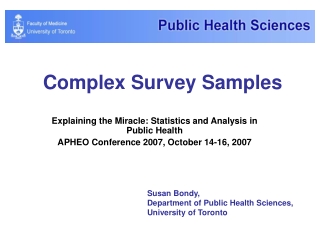 Complex Survey Samples