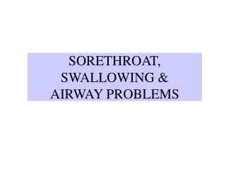 SORETHROAT, SWALLOWING &amp; AIRWAY PROBLEMS