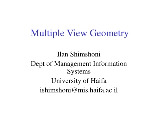 Multiple View Geometry