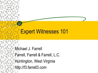 Expert Witnesses 101