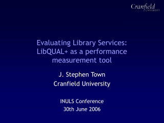 Evaluating Library Services: LibQUAL+ as a performance measurement tool