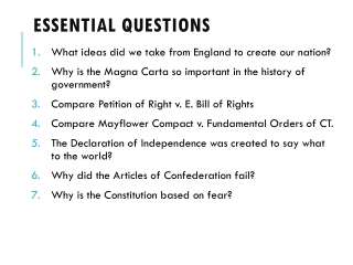 Essential Questions