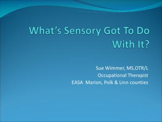 What’s Sensory Got To Do With It?