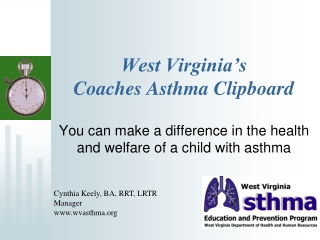 West Virginia’s  Coaches Asthma Clipboard