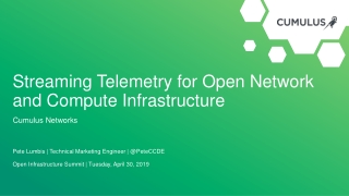 Streaming Telemetry for Open Network and Compute Infrastructure