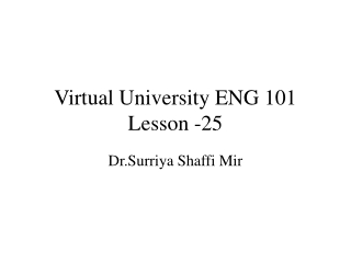 Virtual University ENG 101 Lesson -25