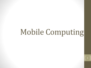 Mobile Computing