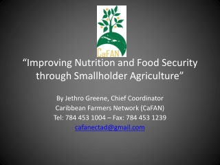 “Improving Nutrition and Food Security through Smallholder Agriculture”