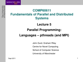 COMP60611 Fundamentals of Parallel and Distributed Systems