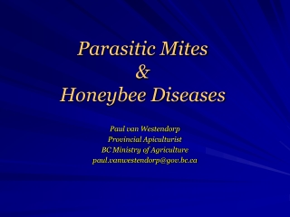 Parasitic Mites &amp; Honeybee Diseases