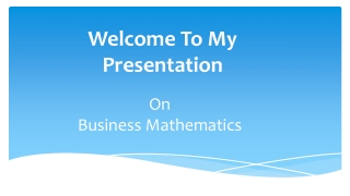 On  Business Mathematics