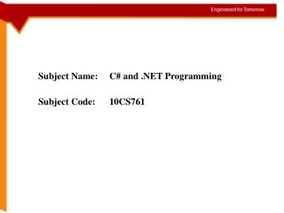 Chapter 5 Exceptions and Object Lifetime. Prepared By:  Mrs.Swetha  G &amp; Mrs.  Suganthi