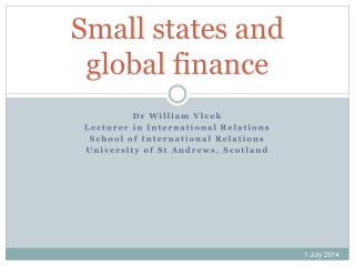 Small states and global finance