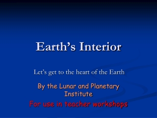 Earth’s Interior