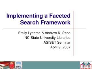Implementing a Faceted Search Framework