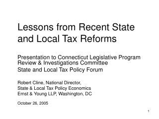 Lessons from Recent State and Local Tax Reforms