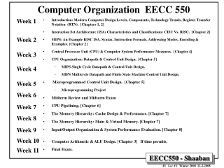 Computer Organization  EECC 550