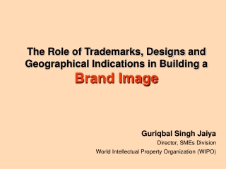 The Role of Trademarks, Designs and Geographical Indications in Building a  Brand Image