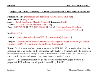 Project: IEEE P802.15 Working Group for Wireless Personal Area Networks (WPANs)