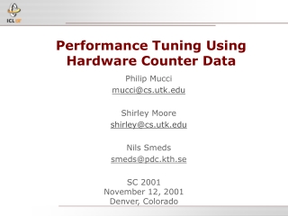 Performance Tuning Using Hardware Counter Data