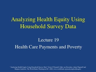 Analyzing Health Equity Using Household Survey Data