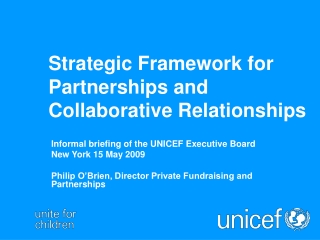 Strategic Framework for  Partnerships and Collaborative Relationships