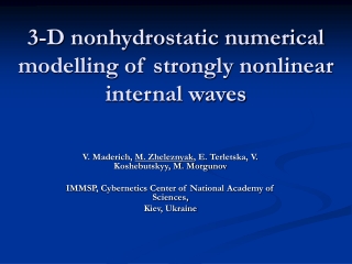 3-D nonhydrostatic numerical modelling of strongly nonlinear internal waves