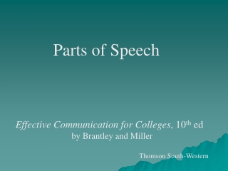 Parts of Speech