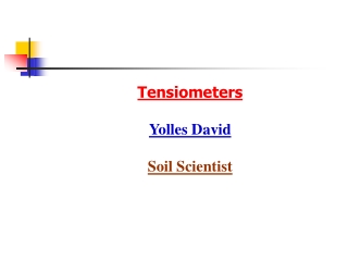 Tensiometers Yolles David Soil Scientist